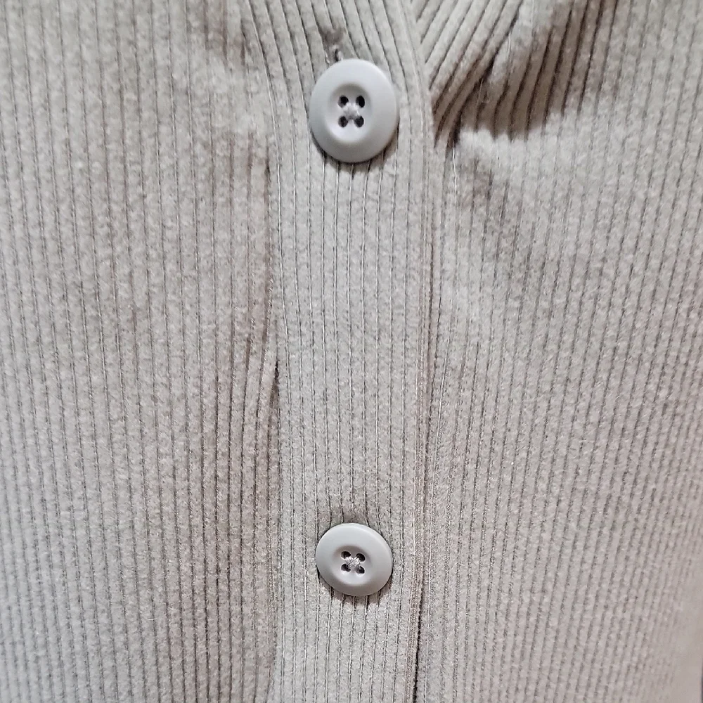 NEW Ingrid & Isabel Soft Green Ribbed Button-Up Long Sleeve Maternity  Dress (L) - Picture 3 of 6
